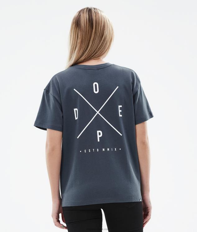 Kvinder Dope standard m t-shirt 620LX899 2x-op metal blå