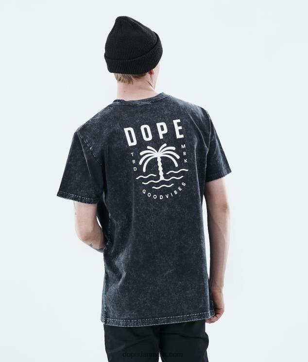 Mænd Dope daglig t-shirt 620LX344 håndflade bleget sort