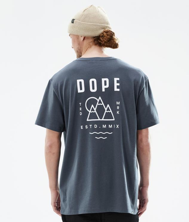 Mænd Dope standard t-shirt 620LX356 top metal blå